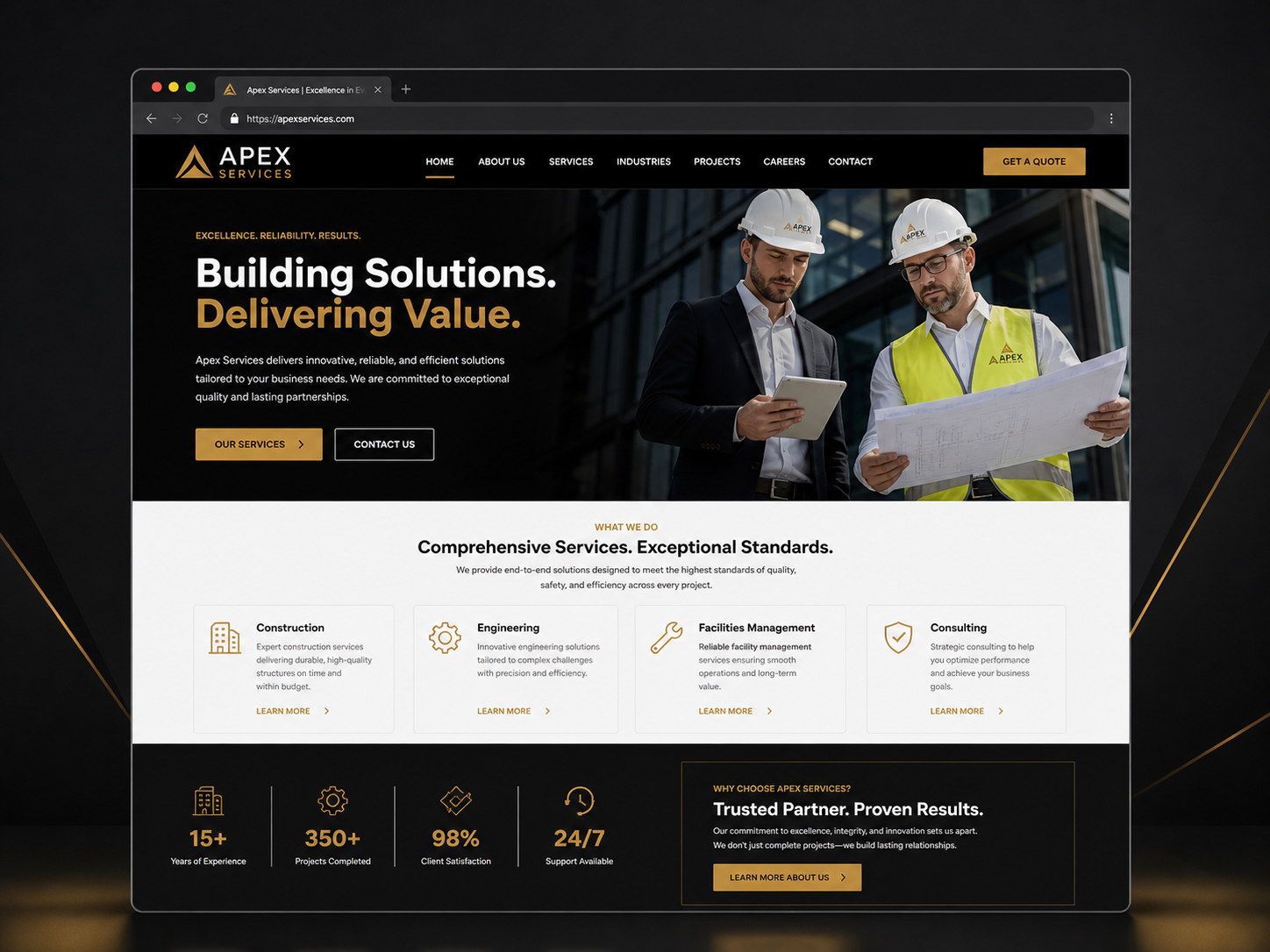 Apex Services website screenshot preview