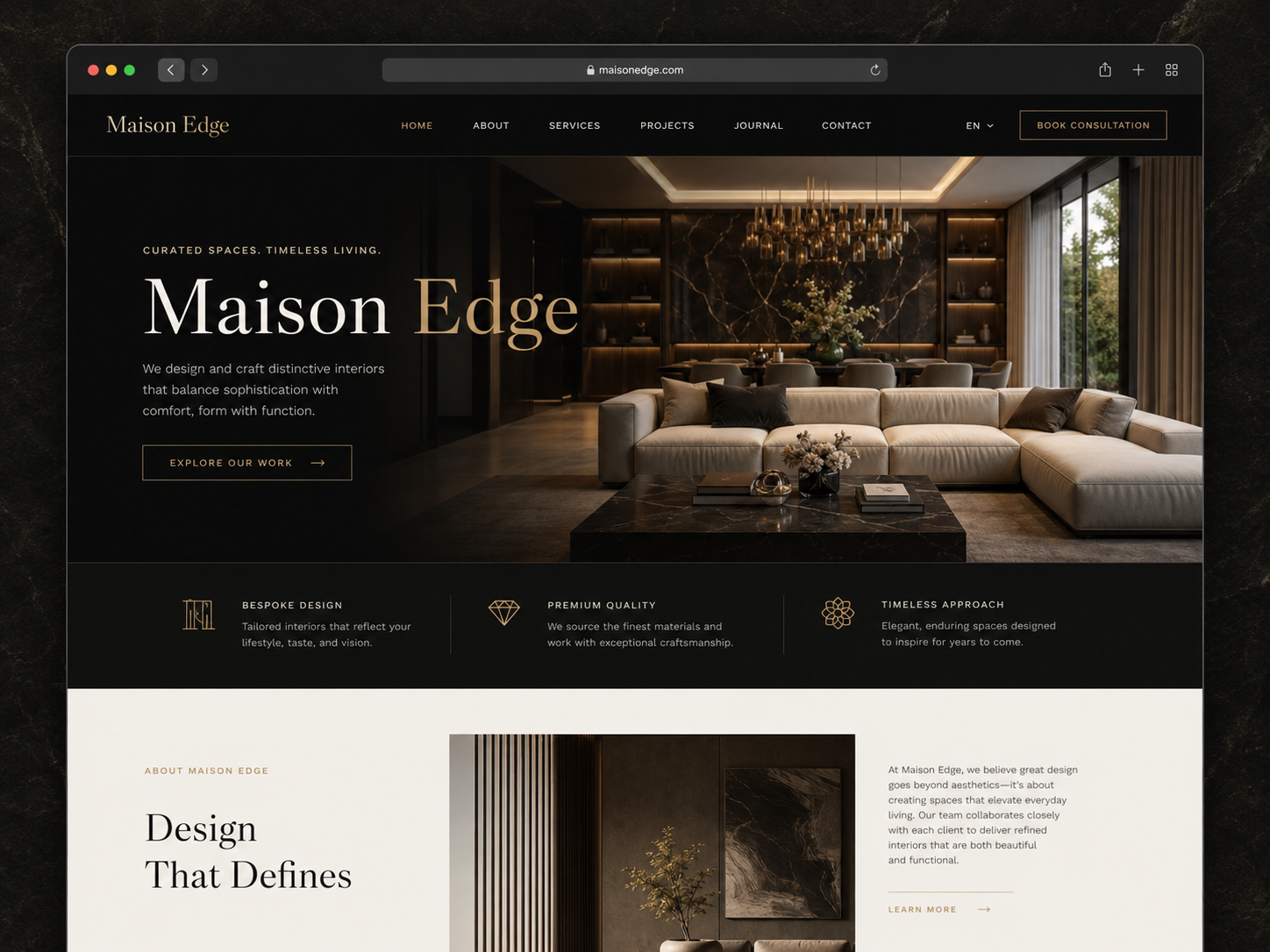 Maison Edge website screenshot preview